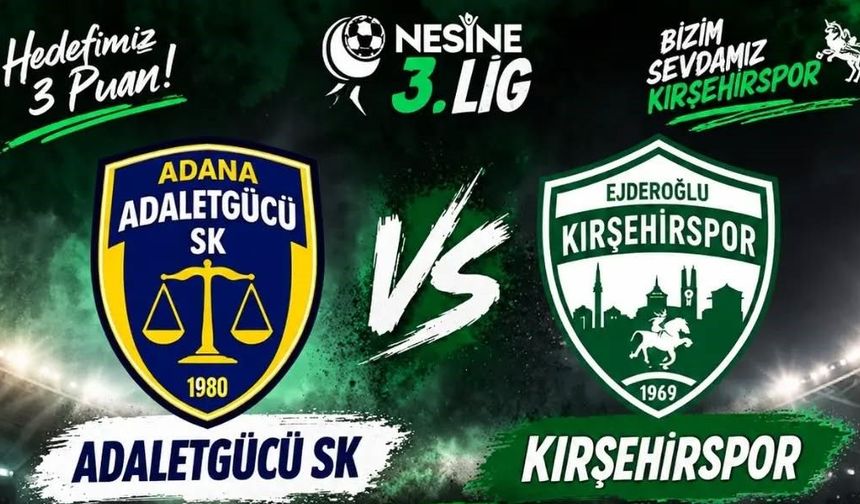 Kırşehirspor'un maçı var: Yeşil-beyazlılar Adaletgücü SK karşısında zafere kilitlendi