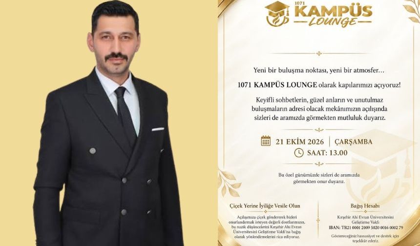 İş İnsanı Kürşat Güdük’ten Kırşehir’e Yeni Mekân: 1071 Kampüs Lounge Açılıyor