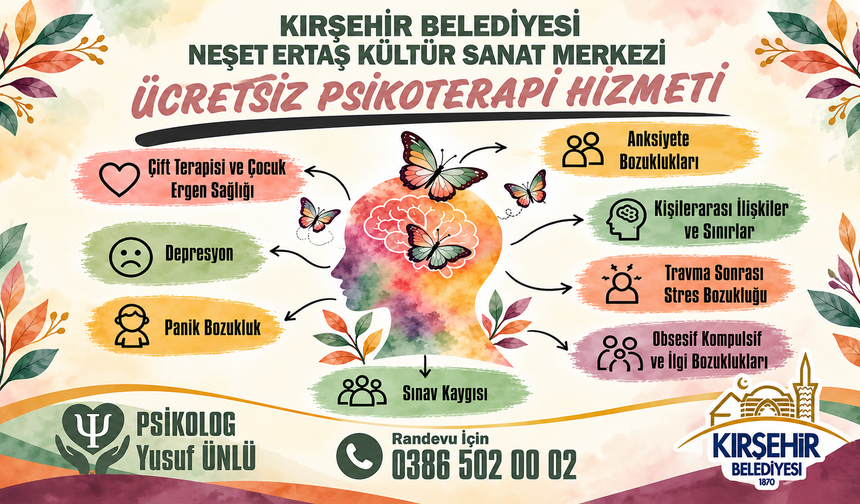 Kırşehir Belediyesi’nden Ücretsiz Psikoterapi Hizmeti