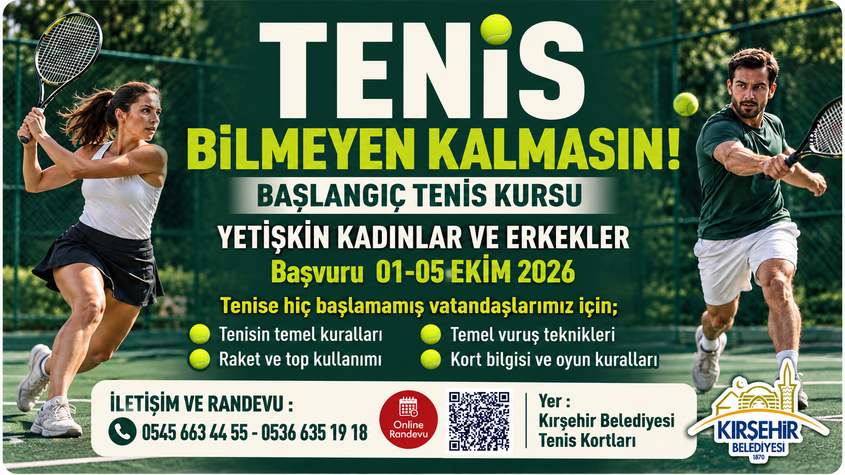 Kırşehir’de Tenis Bilmeyen Kalmasın!