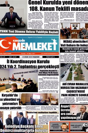 Kırşehir Memleket Gazetesi 18.04.2024