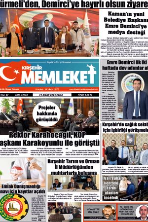 Kırşehir Memleket Gazetesi 19.04.2024