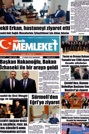 Kırşehir Memleket Gazetesi 27.04.2024
