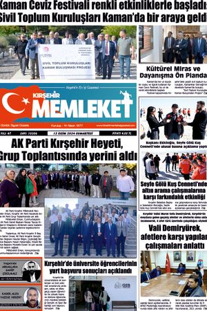 Kırşehir Memleket Gazetesi 12.10.2024