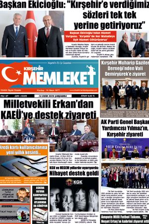 Kırşehir Memleket Gazetesi 16.10.2024