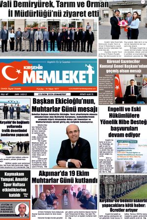 Kırşehir Memleket Gazetesi 19.10.2024