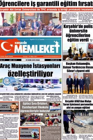 Kırşehir Memleket Gazetesi 25.10.2024