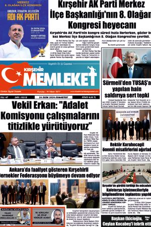 Kırşehir Memleket Gazetesi 26.10.2024