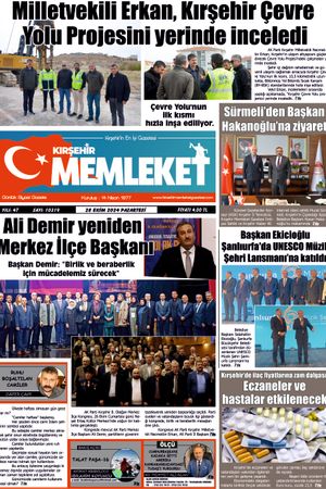 Kırşehir Memleket Gazetesi 28.10.2024