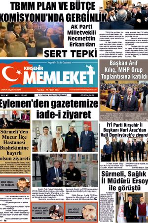 Kırşehir Memleket Gazetesi 21.11.2024