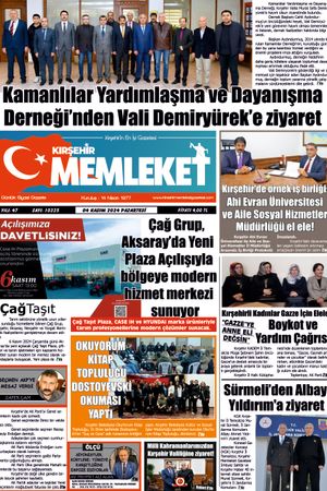 Kırşehir Memleket Gazetesi 04.11.2024