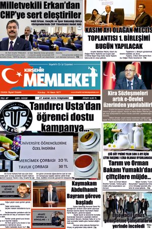 Kırşehir Memleket Gazetesi 07.11.2024