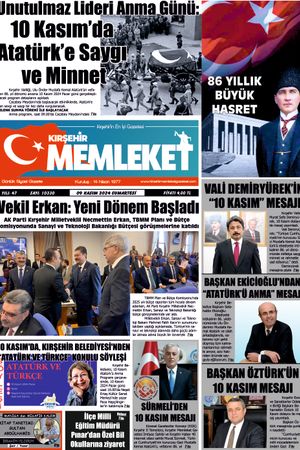 Kırşehir Memleket Gazetesi 09.11.2024