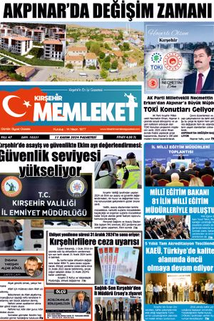 Kırşehir Memleket Gazetesi 11.11.2024