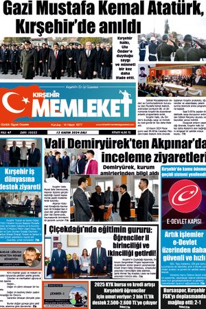 Kırşehir Memleket Gazetesi 12.11.2024