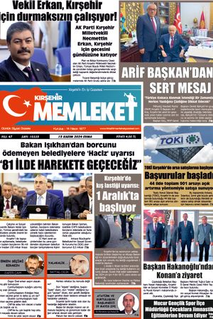 Kırşehir Memleket Gazetesi 15.11.2024