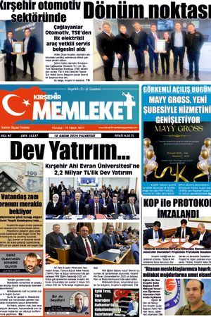 Kırşehir Memleket Gazetesi 18.11.2024