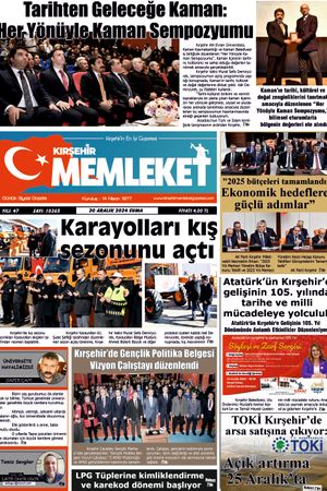 Kırşehir Memleket Gazetesi 20.12.2024