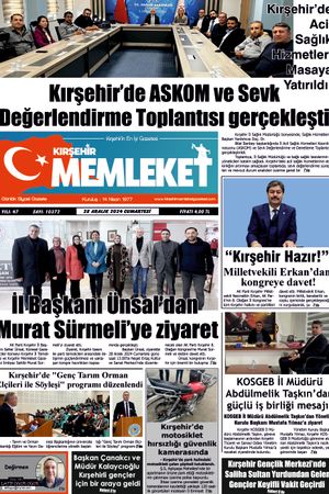 Kırşehir Memleket Gazetesi 28.12.2024