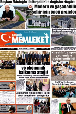 Kırşehir Memleket Gazetesi 30.12.2024