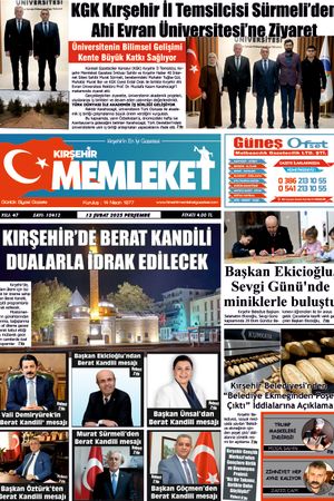 Kırşehir Memleket Gazetesi 13.02.2025