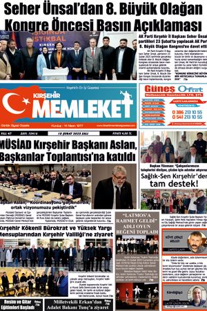 Kırşehir Memleket Gazetesi 18.02.2025