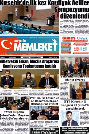 Kırşehir Memleket Gazetesi 22.02.2025