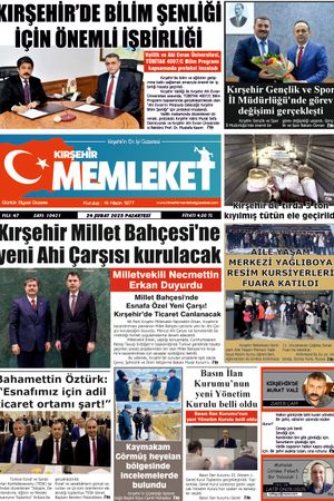 Kırşehir Memleket Gazetesi 24.02.2025