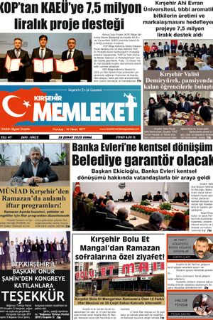 Kırşehir Memleket Gazetesi 28.02.2025