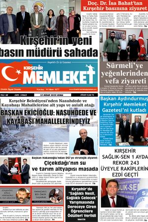 Kırşehir Memleket Gazetesi 18.04.2025