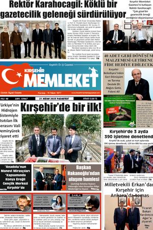 Kırşehir Memleket Gazetesi 21.04.2025