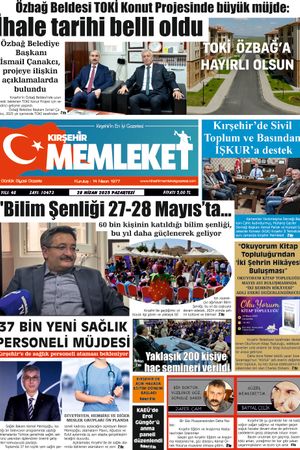 Kırşehir Memleket Gazetesi 28.04.2025