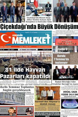 Kırşehir Memleket Gazetesi 03.07.2025
