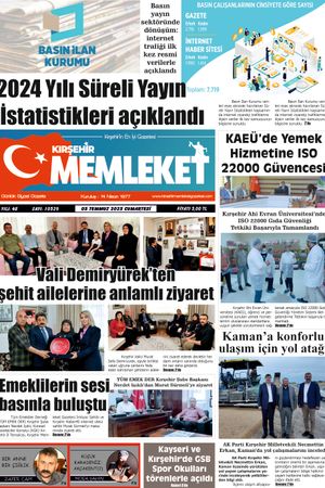 Kırşehir Memleket Gazetesi 05.07.2025