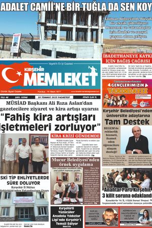 Kırşehir Memleket Gazetesi 28.07.2025