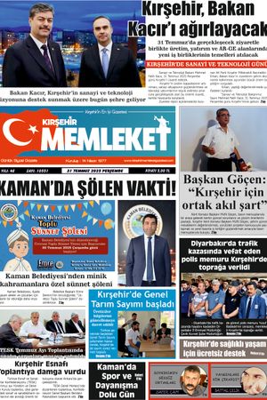 Kırşehir Memleket Gazetesi 31.07.2025