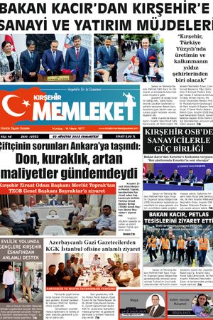 Kırşehir Memleket Gazetesi 02.08.2025