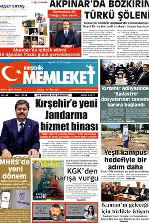 Kırşehir Memleket Gazetesi 04.08.2025