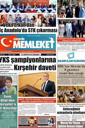 Kırşehir Memleket Gazetesi 06.08.2025