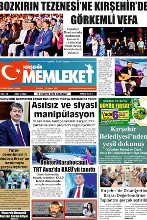 Kırşehir Memleket Gazetesi 11.08.2025