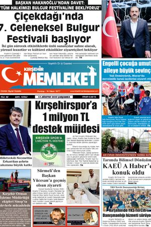 Kırşehir Memleket Gazetesi 13.08.2025