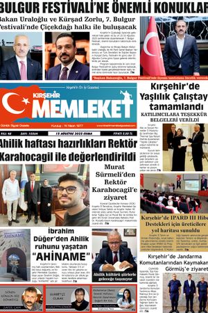 Kırşehir Memleket Gazetesi 15.08.2025