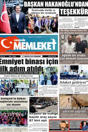 Kırşehir Memleket Gazetesi 21.08.2025