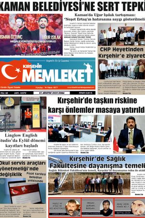 Kırşehir Memleket Gazetesi 22.08.2025