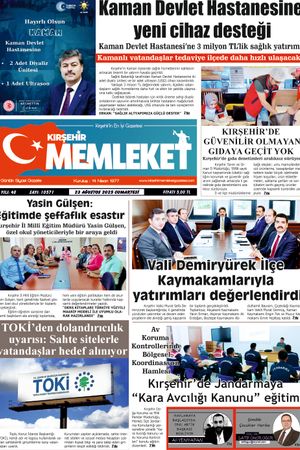 Kırşehir Memleket Gazetesi 23.08.2025