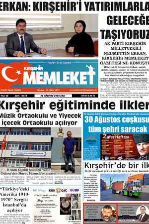 Kırşehir Memleket Gazetesi 26.08.2025