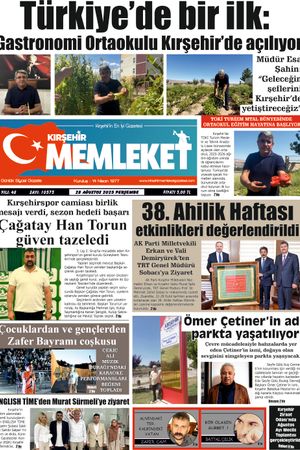 Kırşehir Memleket Gazetesi 28.08.2025