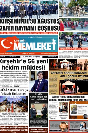 Kırşehir Memleket Gazetesi 01.09.2025