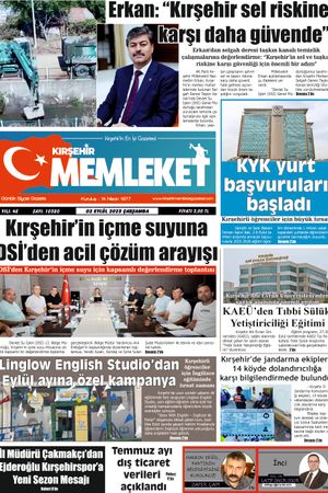 Kırşehir Memleket Gazetesi 03.09.2025