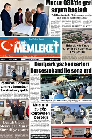 Kırşehir Memleket Gazetesi 05.09.2025